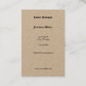 Freelance Services Mittelalterlicher Ritter 1925 V Visitenkarte (Rückseite)