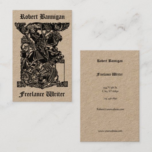 Freelance Services Mittelalterlicher Ritter 1925 V Visitenkarte (Vorne/Hinten)