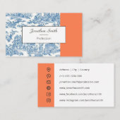Freelance-Visitenkarte| Toile de Jouy Visitenkarte (Vorne/Hinten)