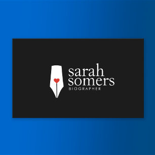 Freelance Writer and Novelist Calligraphy Pen Logo Visitenkarte
