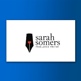 Freelance Writer and Novelist Calligraphy Pen Logo Visitenkarte