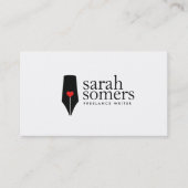 Freelance Writer and Novelist Calligraphy Pen Logo Visitenkarte (Vorderseite)