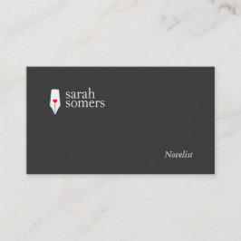 Freelance Writer and Novelist Calligraphy Pen Logo Visitenkarte