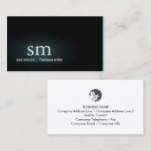 Freelance Writer Author Novelist Monogram Visitenkarte (Vorne/Hinten)