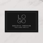 FREELANCE WRITER BLACK ADD QR CODE Business Card Visitenkarte (Vorderseite)