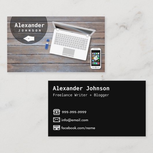 Freelance Writer Blogger Reporter Journalist Visitenkarte (Vorne/Hinten)