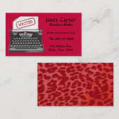 Freelance Writer Business Cards Visitenkarte (Vorne/Hinten)