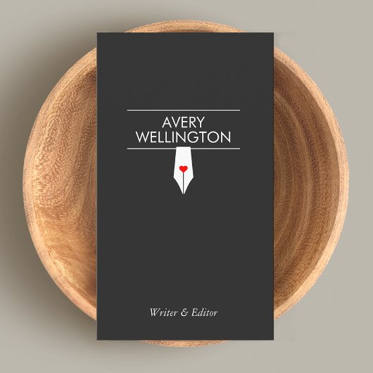 Freelance Writer Calligraphy Fountain Pen Visitenkarte