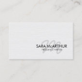 Freelance Writer Monogram Business Card Visitenkarte (Vorderseite)