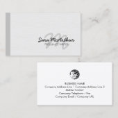 Freelance Writer Monogram Business Card Visitenkarte (Vorne/Hinten)