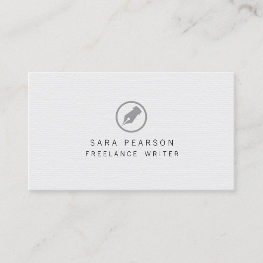 Freelance Writer Pen Nib Icon Publishing Visitenkarte (Vorderseite)