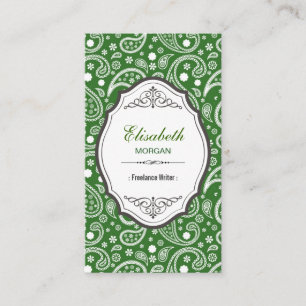 Freelance Writer - Retro Paisley Pattern Visitenkarte