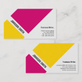 Freelance Writer - Simple Pink Yellow Visitenkarte (Vorne/Hinten)