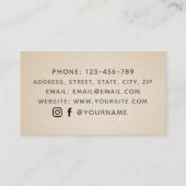 Freelance Writer Sketch Feather Modern Script Boho Visitenkarte (Rückseite)