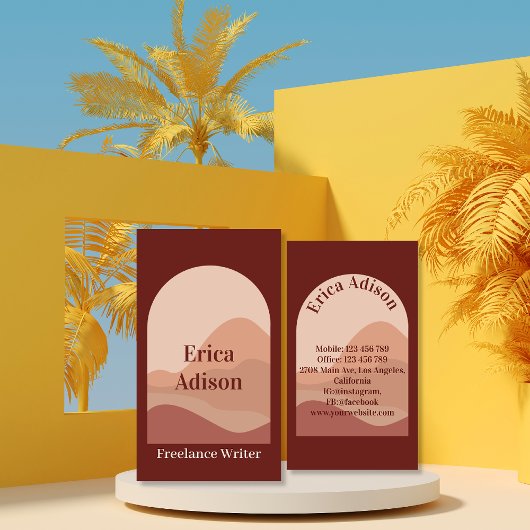 Freelance Writer Terracotta Abstrakt Boho Visitenkarte