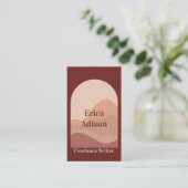 Freelance Writer Terracotta Abstrakt Boho Visitenkarte (Stehend Vorderseite)