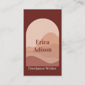 Freelance Writer Terracotta Abstrakt Boho Visitenkarte (Vorderseite)