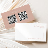 Freelancer Blush Minimalistischer Qr-Code Visitenkarte