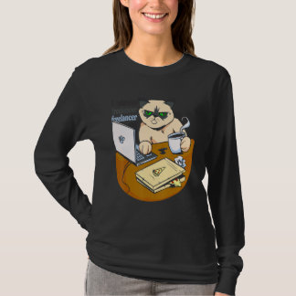 freelancer cat working from home pizza   coffee T-Shirt