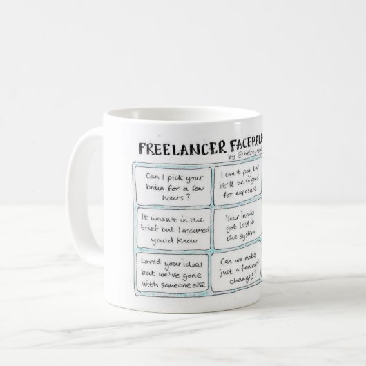 Freelancer Facepalm Bingo Tasse (Vorderseite Links)