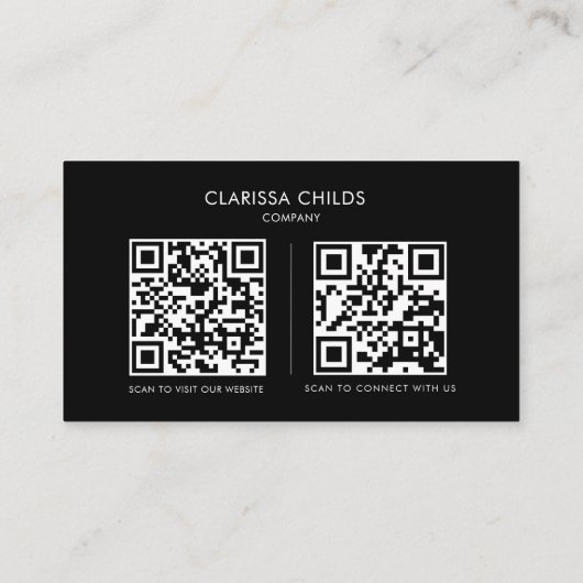 Freelancer Formeller Minimalistischer Qr-Code Visitenkarte (Rückseite)