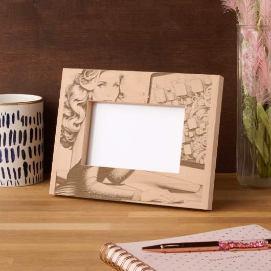 Freelancer-Glühen: Ausgestoßenes Mädchen bei der A Geätzte Rahmen (Links)