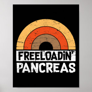 Freeloadin Pankreas Spaß Typ 1 Diabetes Bewusstsei Poster