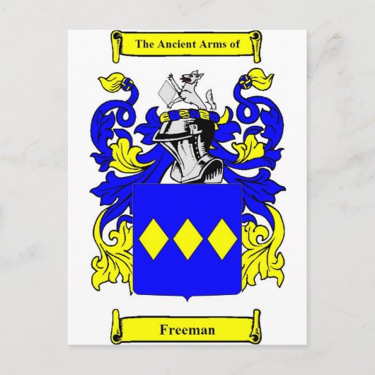 Freeman (Englisch) Wappen Postkarte (Vorderseite)