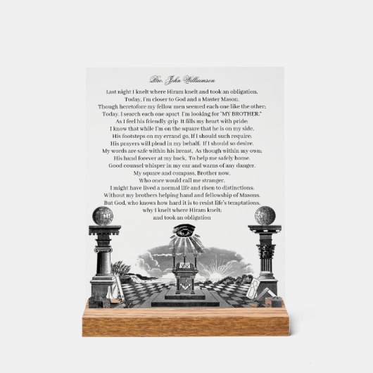 Freemason Acrylschild (Vorderseite)