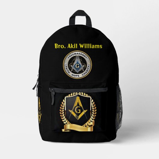 Freemason Backpack Bedruckter Rucksack (Vorderseite)