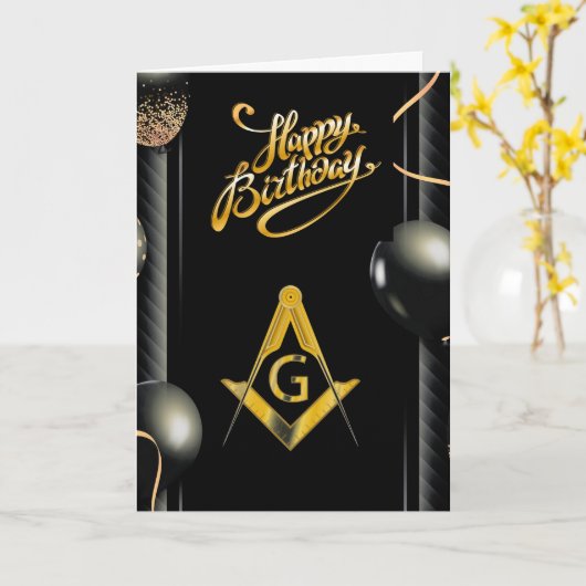 Freemason Birthday Karte (Gelbe Blume)