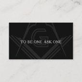 Freemason Black and White Masonic Visitenkarte (Rückseite)