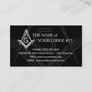 Freemason Business Card - Masonic Custom Card Visitenkarte