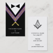 Freemason Business Cards - Freimaurerische Lila & Visitenkarte (Vorne/Hinten)