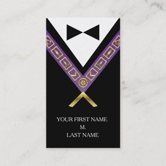 Freemason Business Cards - Freimaurerische Lila & Visitenkarte (Vorderseite)