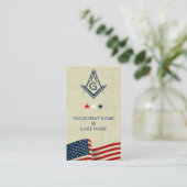 Freemason Business Cards | Old Glory American Flag Visitenkarte (Stehend Vorderseite)