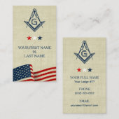 Freemason Business Cards | Old Glory American Flag Visitenkarte (Vorne/Hinten)