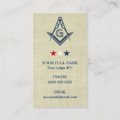 Freemason Business Cards | Old Glory American Flag Visitenkarte (Rückseite)