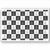 Freemason Checkered Pattern Aufkleber (Vorderseite)