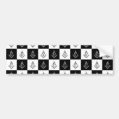 Freemason Checkered Pattern Autoaufkleber (Vorne)