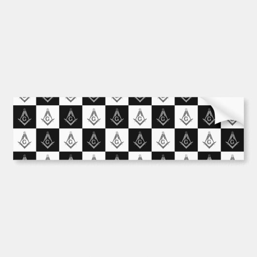 Freemason Checkered Pattern Autoaufkleber (Vorne)
