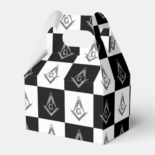Freemason Checkered Pattern Geschenkschachtel (Rückseite)