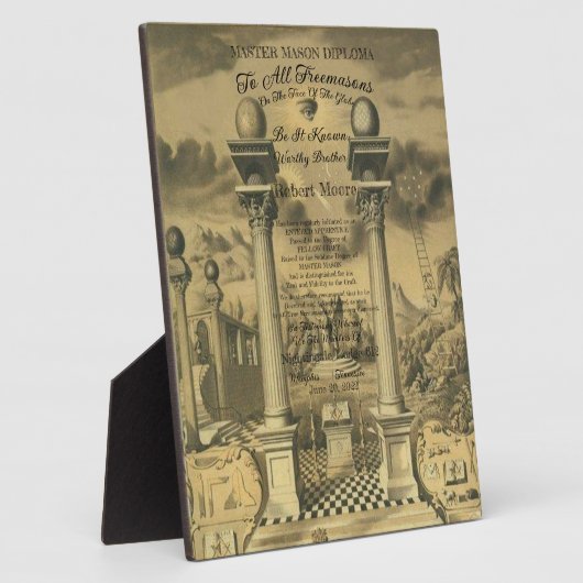 Freemason Diploma Fotoplatte (Seite)