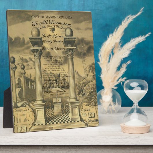 Freemason Diploma Fotoplatte (Seite)
