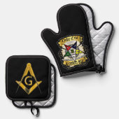 Freemason & Eastern Star Ofenhandschuh & Topflappen-Set (Vorderseite/Rückseite)