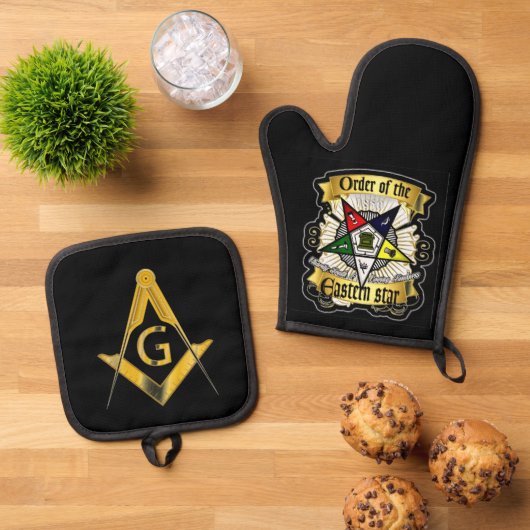 Freemason & Eastern Star Ofenhandschuh & Topflappen-Set (Oben Unten)