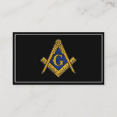 Freemason Freemasonry Symbol Masonic Black Visitenkarte (Rückseite)