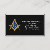 Freemason Freemasonry Symbol Masonic Black Visitenkarte (Vorderseite)