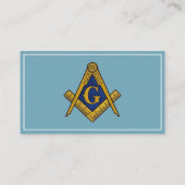 Freemason Freemasonry Symbol Masonic Blue Visitenkarte (Rückseite)