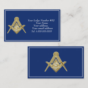 Freemason Freemasonry Symbol Masonic Blue Visitenkarte